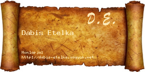 Dabis Etelka névjegykártya